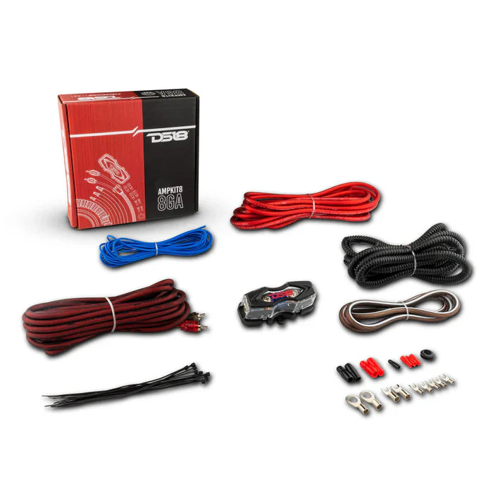 DS18 AMPKIT8 Advance 8-GA Installation Kit RED