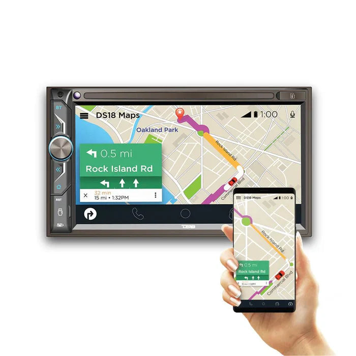 DS18 DDX6.9ML 6.9" Touchscreen Mechless Double-Din Headunit with Bluetooth, USB and Mirror Link
