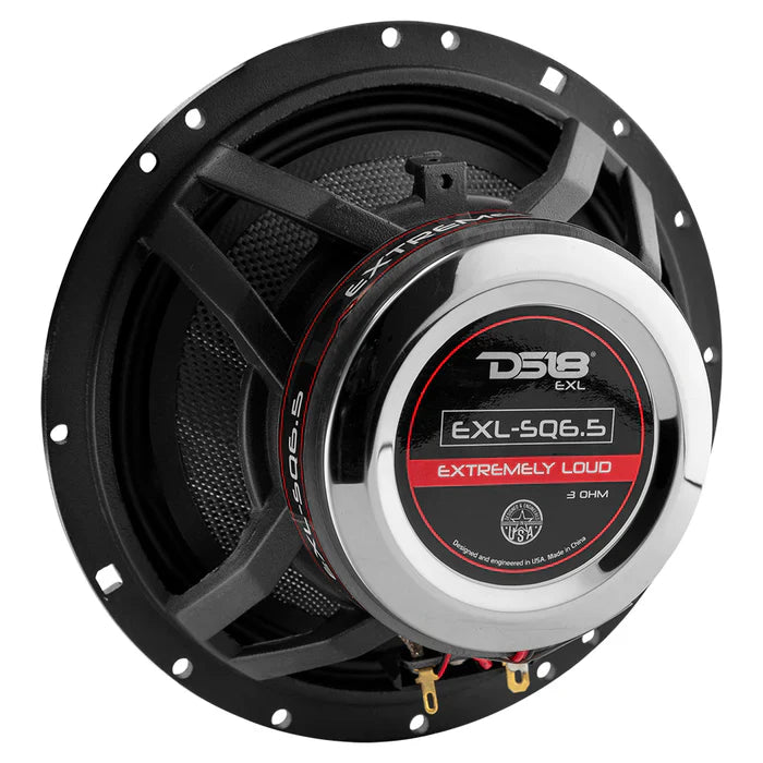 DS18 EXL-SQ6.5 EXL 6.5" 2-Way Coaxial Speaker with Fiber Glass Cone 400 Watts 3-Ohm