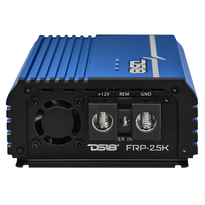 DS18 FRP-2.5K/BL FRP Compact Full-Range Class D 1-Channel Amplifier 2,500 Watts Rms @ 1-Ohm BLUE