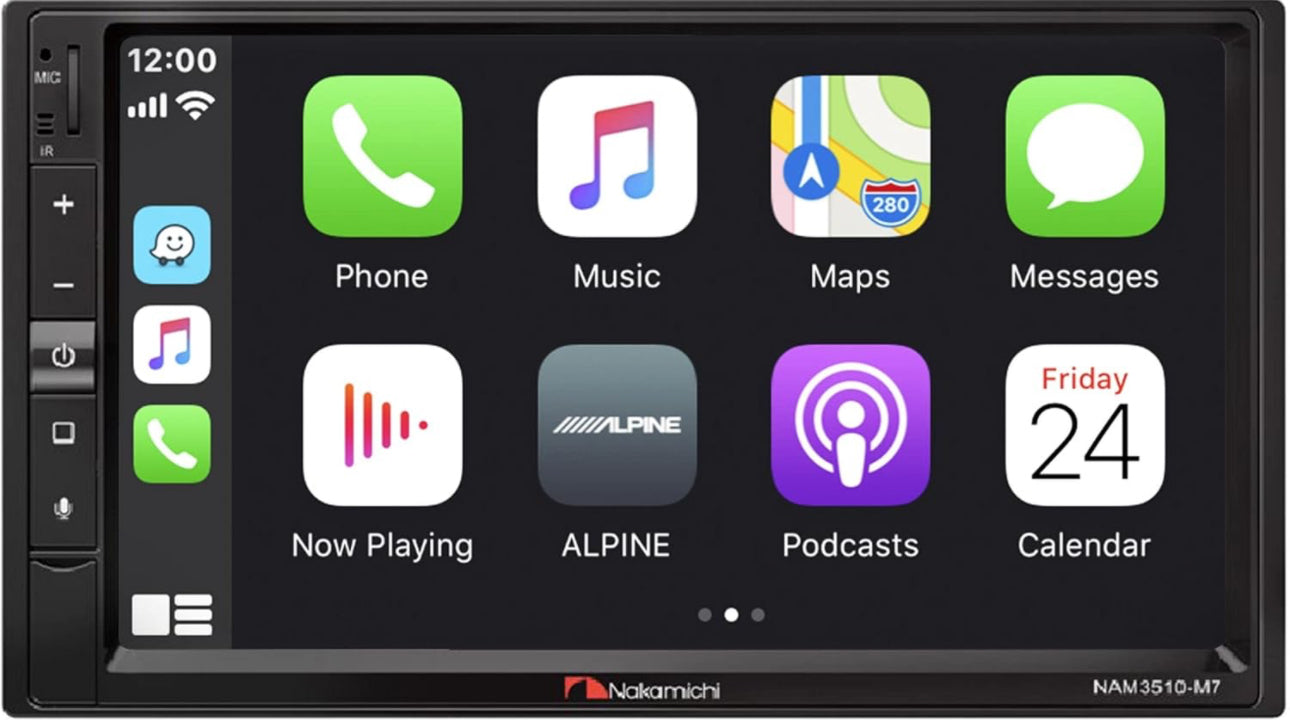 Nakamichi NAM3510-M7 7" Touchscreen In-Dash Double-DIN Stereo Compatible with Apple CarPlay & Android Auto