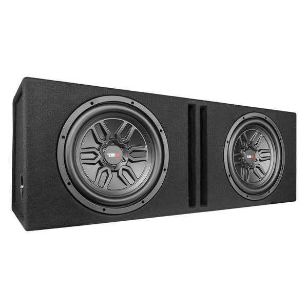 DS18 LSE-212A Bass Package 2 X SLC-MD12 In a Ported Box with S-1500.1/RD Amplifier and 4-GA Amp Kit 1000 Watts