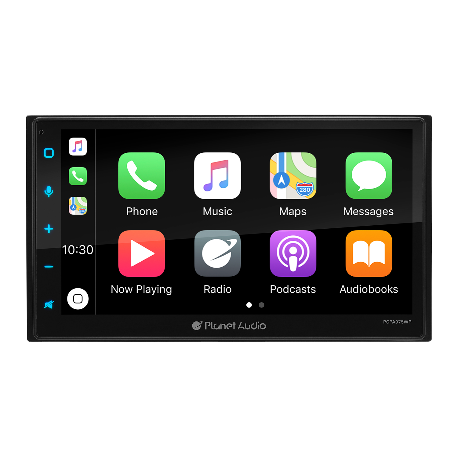 Planet Pro PCPA975WP Double-DIN, Wired Apple CarPlay & Android Auto, MECH-LESS Multimedia Player (no CD/DVD) 6.75" Touchscreen Bluetooth