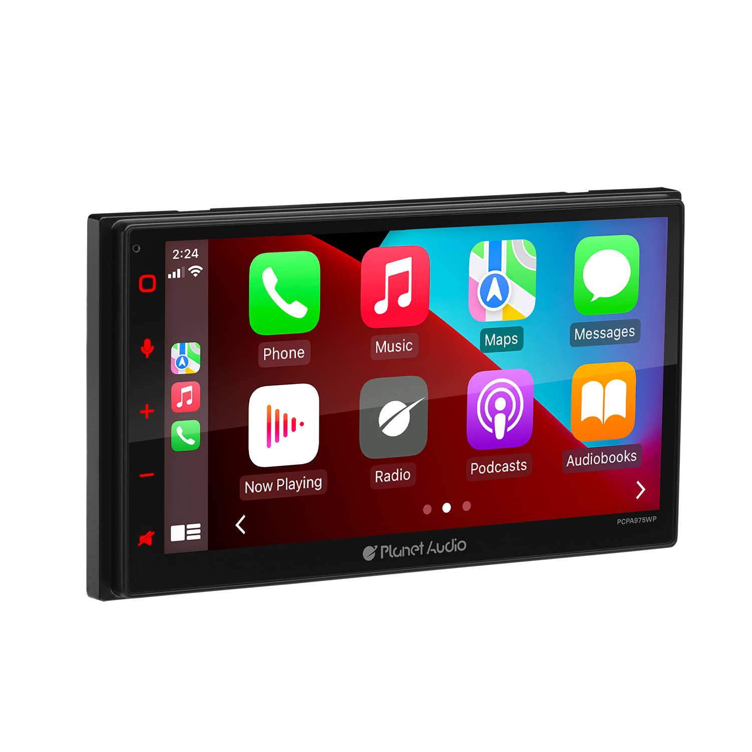 Planet Pro PCPA975WP Double-DIN, Wired Apple CarPlay & Android Auto, MECH-LESS Multimedia Player (no CD/DVD) 6.75" Touchscreen Bluetooth