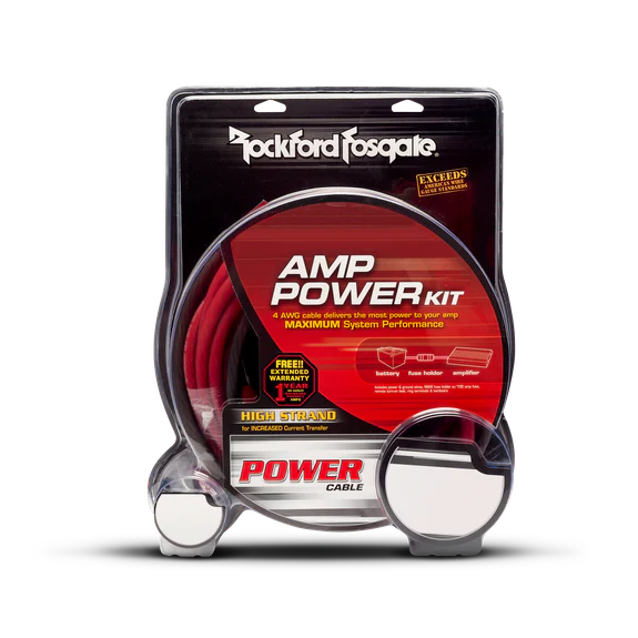 Rockford Fosgate RFK4D 4 AWG Complete Dual Amp Installation Kit